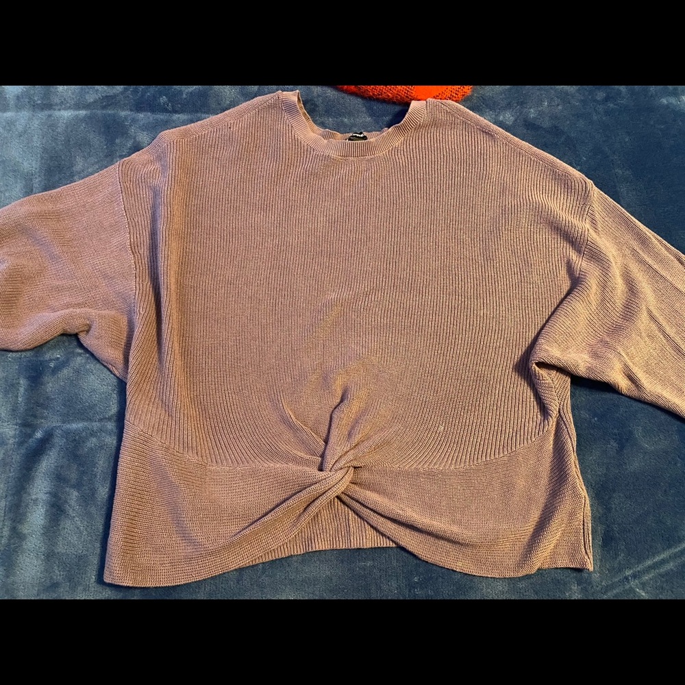 Express reversible cold shoulder sweater